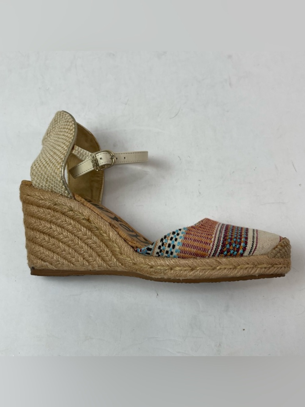 Sam‎ Edelman Payton Espadrille Wedge Size 6M Colorful Stripe Woven Wedge Heel